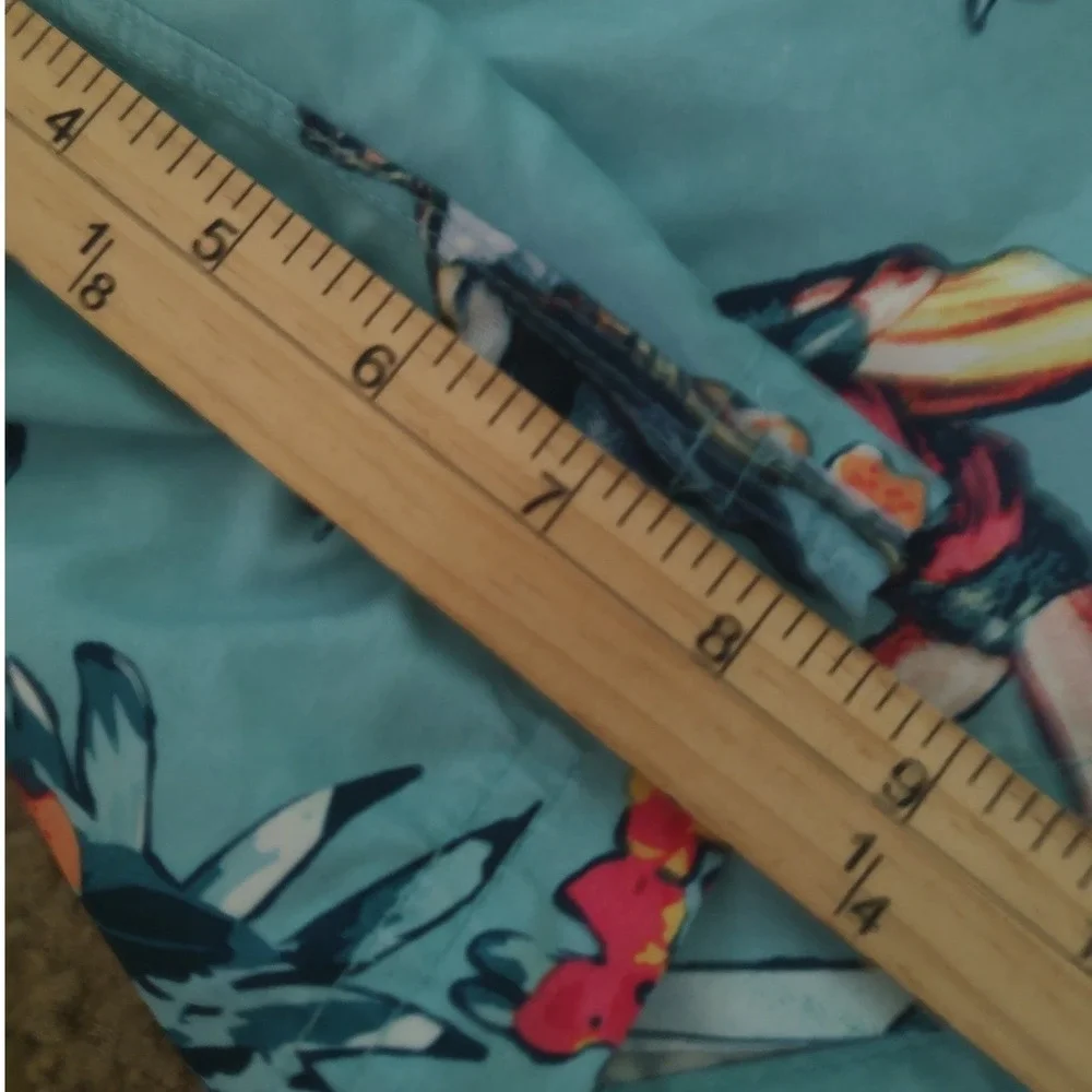 Batman Swim Trunks Mens‎ Medium Teal Blue Excellent Surfing Robin Floral Shorts